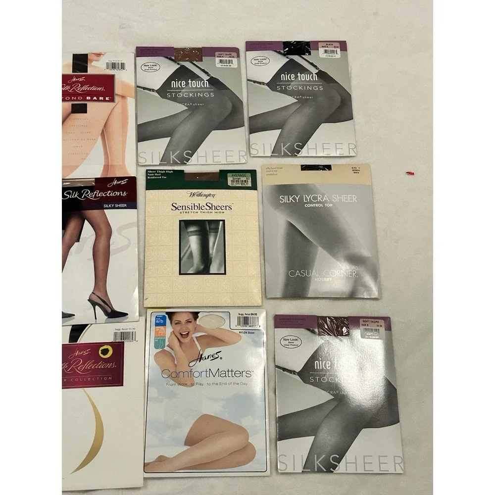 VTG Pantyhose Tights Panties‎ Lot of 12 Various Colors & Sizes